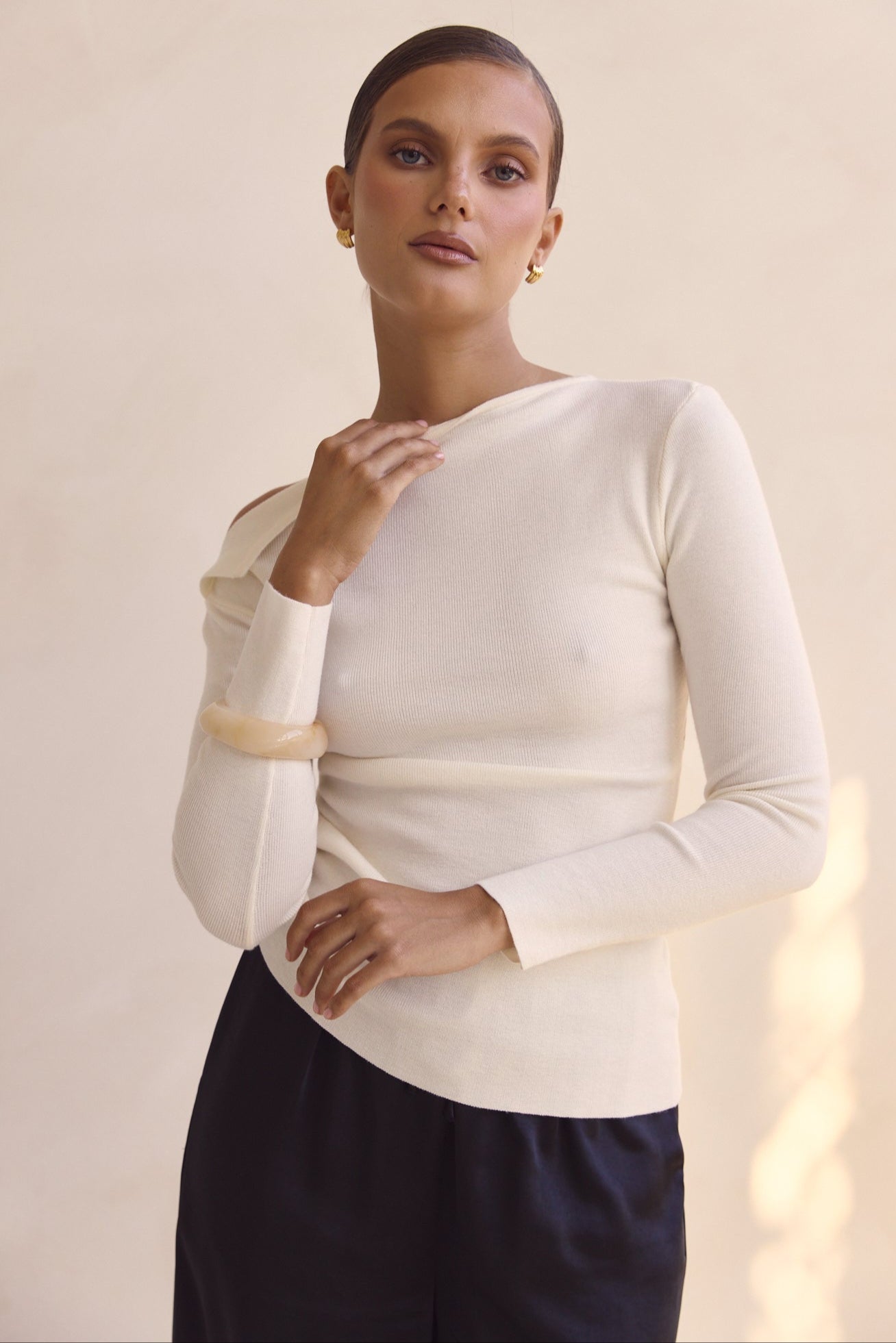 Tanya Knit Top (Cream)