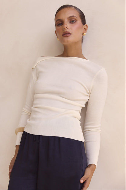 Tanya Knit Top (Cream)
