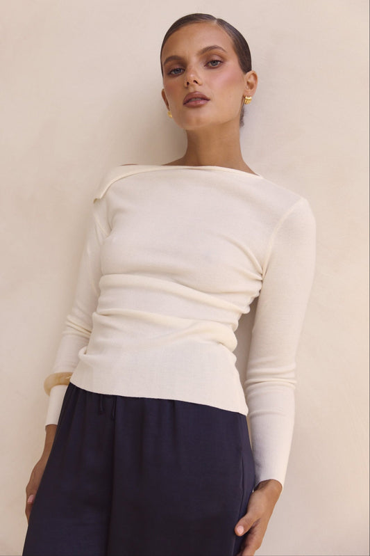 Tanya Knit Top (Cream)